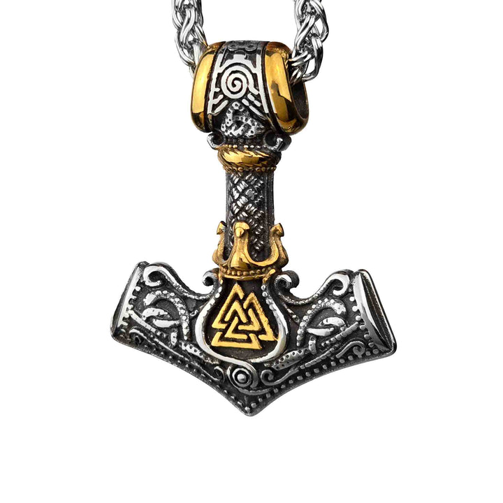 Thorshammer mit Tyr - Rune und Valknut